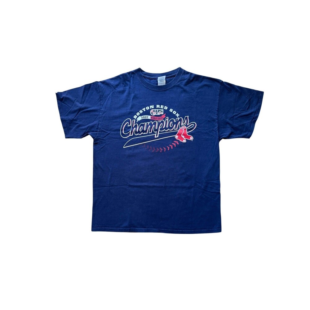 BOSTON RED SOX WORLD SERIES Men's Shirt X-Large Short Sleeve Casual Blue